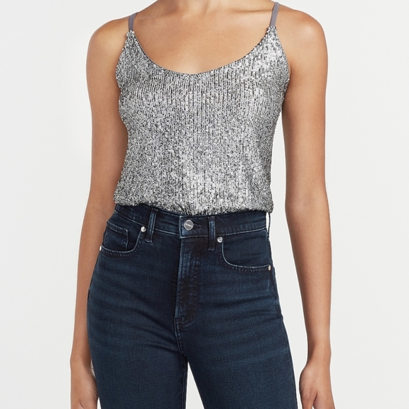Express Sequin V-Neck Cami - Picture 1 of 4